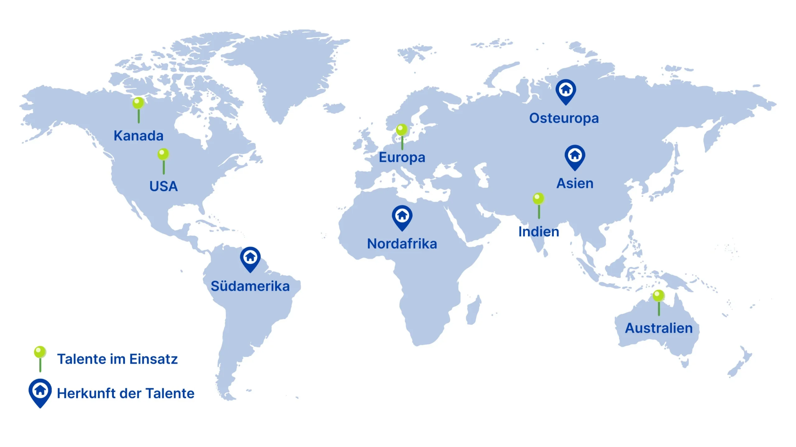 World map showing the origins and locations of K&K talents